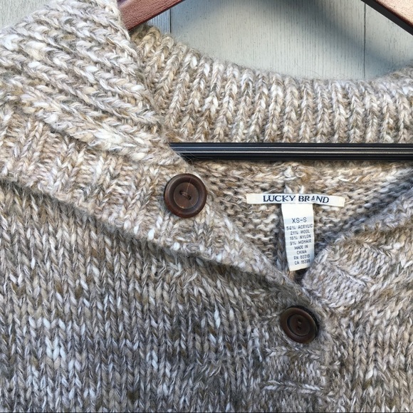 Lucky Brand Tan Knit Mohair Wool Blend Poncho Cape NWOT - Picture 8 of 10